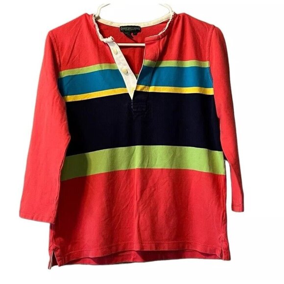 Lauren Ralph Lauren Jeans Co Shirt Top Size Large Colorful Preppy Classic Travel - Picture 1 of 11